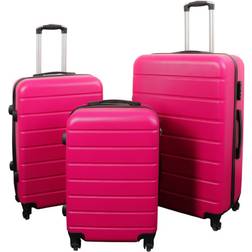 Borg Living Hardcase Suitcase Set of 3 - Pink