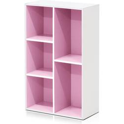 Furinno Luder 5 Cube White/Pink Book Shelf 31.5cm