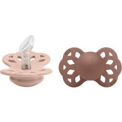 Bibs Infinity Silicone Pacifier Size 1 0-6m 2-pack Blush/Woodchuck