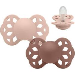 Bibs Infinity Silicone Pacifier Size 1 0-6m 2-pack Blush/Woodchuck