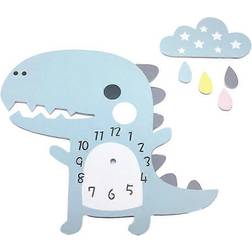 Hiigyl Kids Dinosaur Wall Clock With Clouds