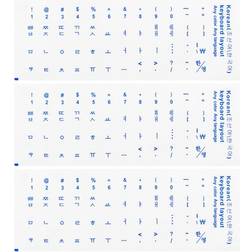 Uxcell Korean Keyboard Stickers Transparent Blue Lettering 3pcs
