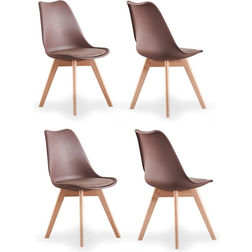 P&N Homewares Lorenzo Brown Kitchen Chair 83cm 4pcs