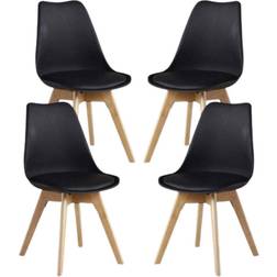 P&N Homewares Lorenzo Black Kitchen Chair 83cm 4pcs