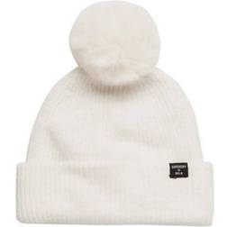 Superdry Heritage Ribbed Beanie - White