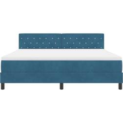 vidaXL Box Spring Dark Blue Frame Bed 180x200cm