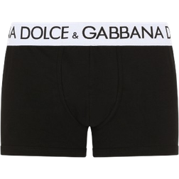 Dolce & Gabbana Regular Bi-Elastic Cotton Jersey Boxer Shorts - Black
