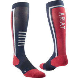 Ariat TEK Slimline Performance Socks - Navy/Red