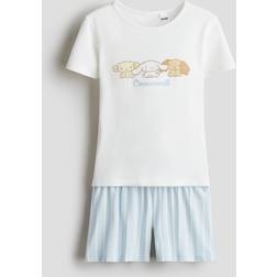 H&M Pyjamas Bomullstrikå Med Tryck - Vit/Cinnamoroll