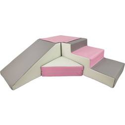 Velinda Set 4 Blocs Mousse Jeu Blanc Rose Gris