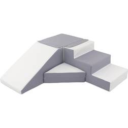 Velinda Soft Foam Play Slide Set White/Grey