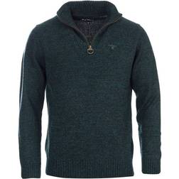 Barbour Essential Lambswool Half Zip Jumper - Green