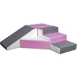 Velinda EPS Styrofaom+PE Foam Slide Set Hard Version White/Light Pink/Grey