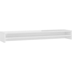 vidaXL Screen Stand High Gloss White TV Bench 100x13cm