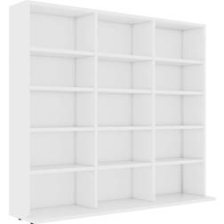 vidaXL CD Cabinet White Book Shelf 89.5cm