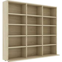vidaXL CD Cabinet Sonoma Oak Book Shelf 89.5cm