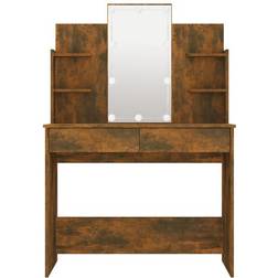 vidaXL With LED Lights Smoked Oak Dressing Table 40x96cm
