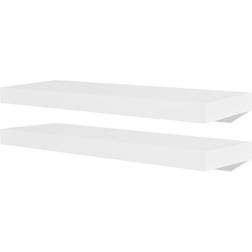vidaXL Floating White Wall Shelf 60cm 2pcs