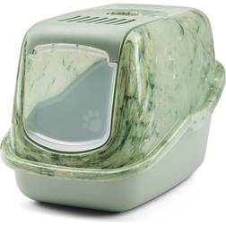 Savic Nestor Marble Cat Litter Box 56x39x38.5cm Amazon Green/Botanical Green
