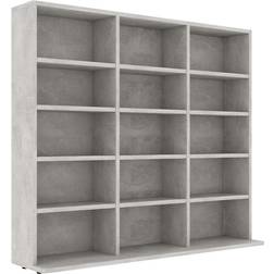 vidaXL CD Cabinet Concrete Grey Bogreol 89.5cm