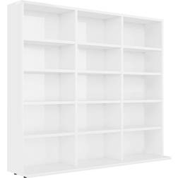 vidaXL CD Cabinet High Gloss White Book Shelf 89.5cm