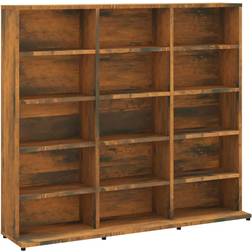 vidaXL CD Cabinet Smoked Oak Book Shelf 89.5cm