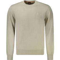 HUGO BOSS Kanovano Crew Neck Sweater with Logo - Beige