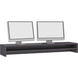 vidaXL Screen Stand High Gloss Grey TV Bench 100x13cm