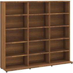 vidaXL CD Cabinet Brown Oak Book Shelf 89.5cm