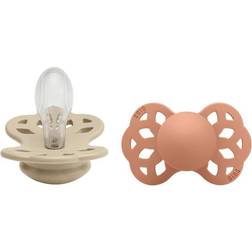 Bibs Infinity Silicone Pacifier Size 2 6-18m 2-pack Vanilla/Peach