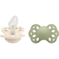 Bibs Infinity Silicone Pacifier Size 2 6-18m 2-pack Ivory/Sage