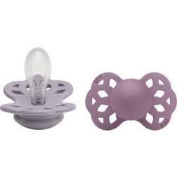 Bibs Infinity Silicone Pacifier Size 2 6-18m 2-pack Fossil Grey/Mauve