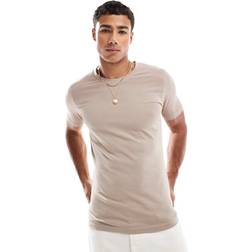 Jack & Jones Beige T-Shirt Muscle Fit Naturlig