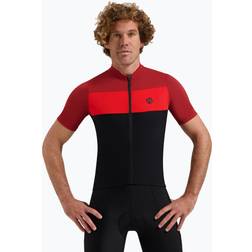 Rogelli Core Block Herren Radtrikot - Schwarz/Bordeaux/Rot