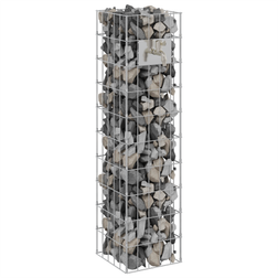 vidaXL Gabion Kolonne med Vandhane 100x25x25 cm Rustfrit Stål