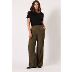 LTS Tall Women's Belted Wide Leg Trousers - Chocolate Brown