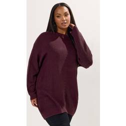 Yours Curve Essential Knitted Jumper - Purple