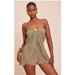 PrettyLittleThing Chiffon Trim Detail Bandeau Playsuit