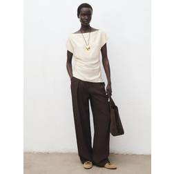 Mango Modal Blouse With Asymmetrical Collar - White