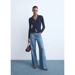 Mango High-rise Wideleg Jeans - Medium Blue