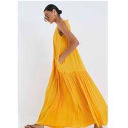 River Island Womens Orange Pleated Maxi Dress