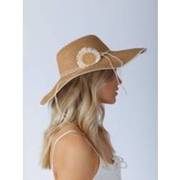 SVNX Sunflower Straw Sun Hat - Beige