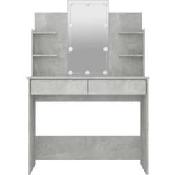 vidaXL With LED Light Concrete Gray Dressing Table 40x96cm