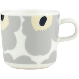 Marimekko Unikko White-Light Grey-Sand-Dark Blue Kaffekopp 20cl