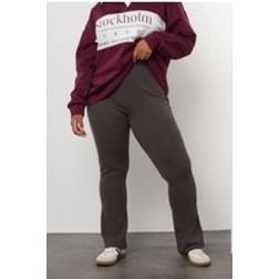 Yours Elasticated Flared Leggings - Brown