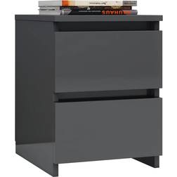 vidaXL 800530 High Gloss Grey Bedside Table 30x30cm 2pcs