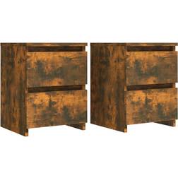 vidaXL 815328 Smoked Oak Nachttisch 30x30cm 2Stk.
