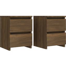 vidaXL 815332 Brown Oak Nachttisch 30x30cm 2Stk.