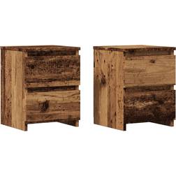 vidaXL 855847 Old Wood Nattbord 30x30cm 2st