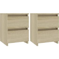 vidaXL 800520 Sonoma Oak Bedside Table 30x30cm 2pcs
